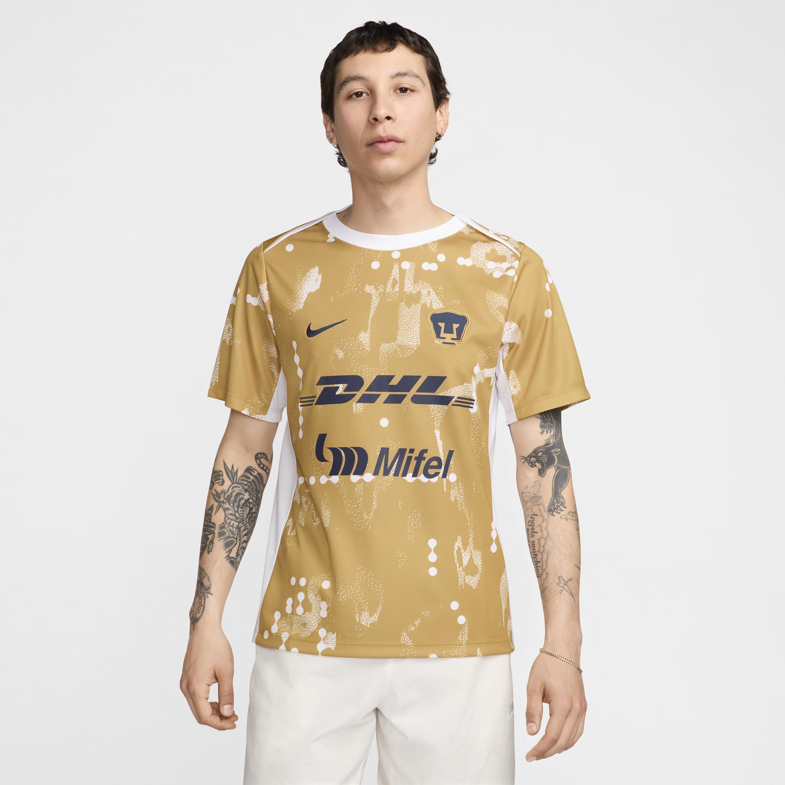 Pumas UNAM Academy Pro Nike Mens Dri-FIT Soccer Short-Sleeve Pre-Match Top Product Image