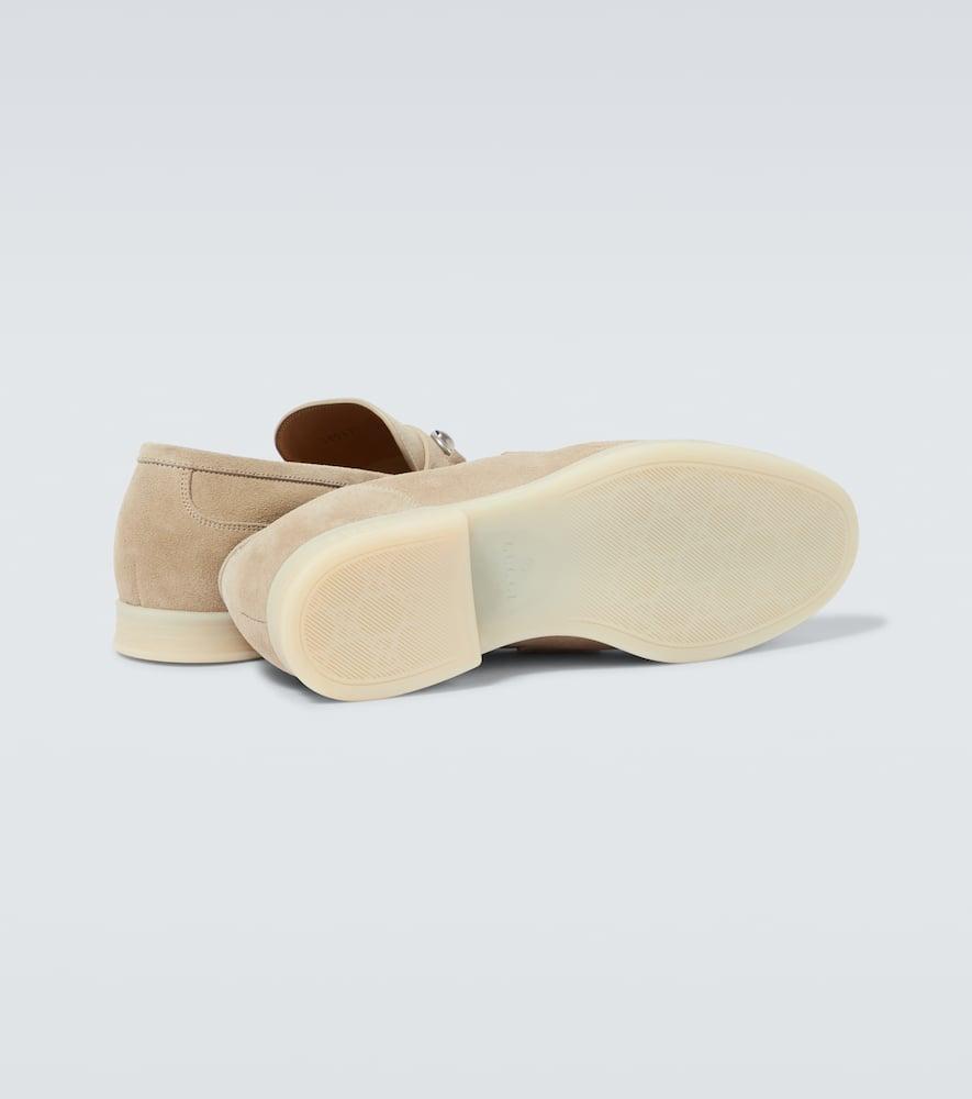 GUCCI Horsebit Suede Loafers In Neutrals Product Image