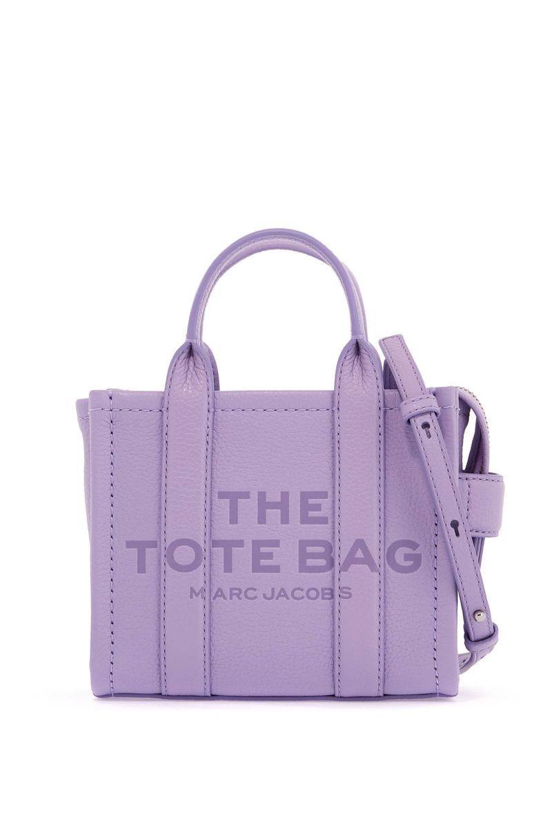 The Leather Mini Tote Bag In Purple Product Image