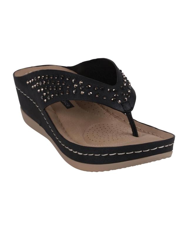 Gc Shoes Womens Tiana Embellished Comfort Wedge Sandals Product Image