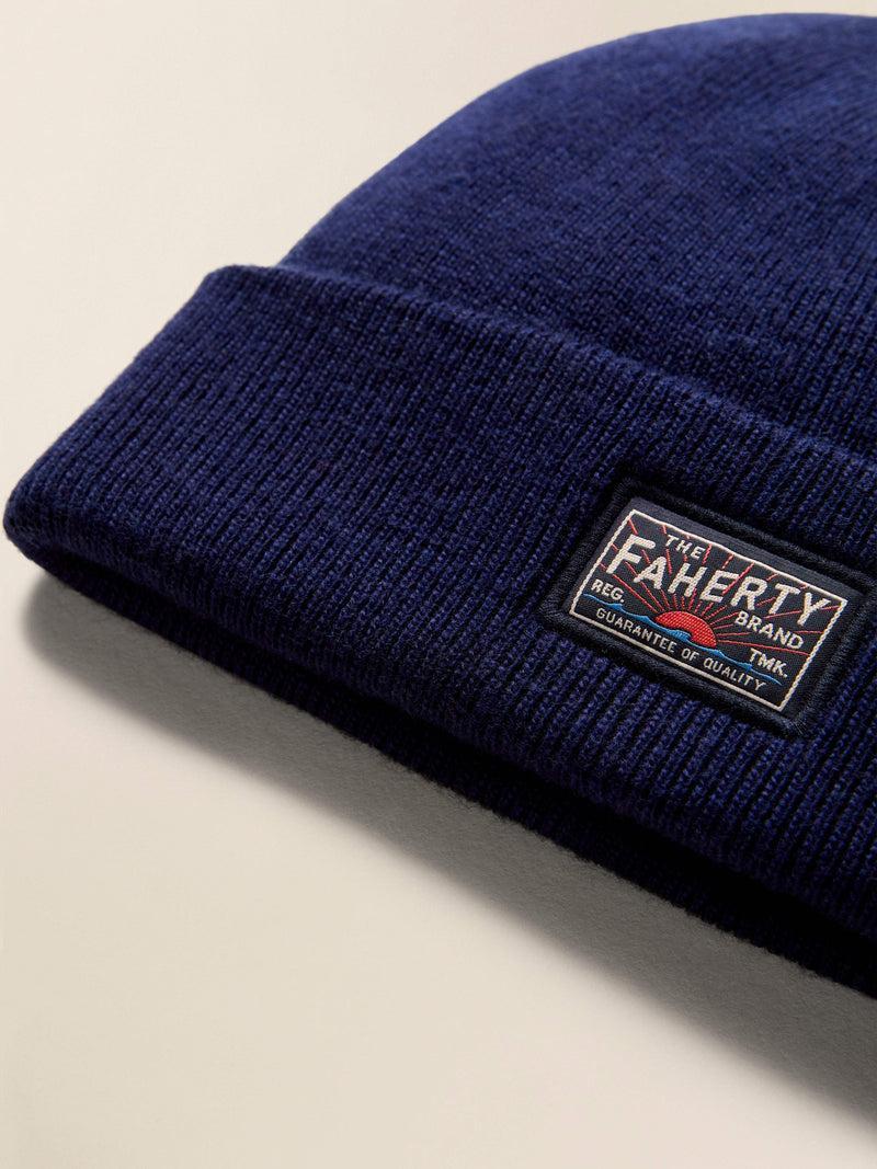 Faherty Logo Beanie - Navy Product Image