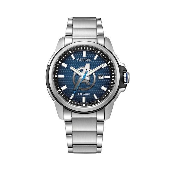 Men's Citizen Eco-DriveÂ® Avengers Two-Tone Watch with Blue Dial (Model: Aw1651-52W) Product Image