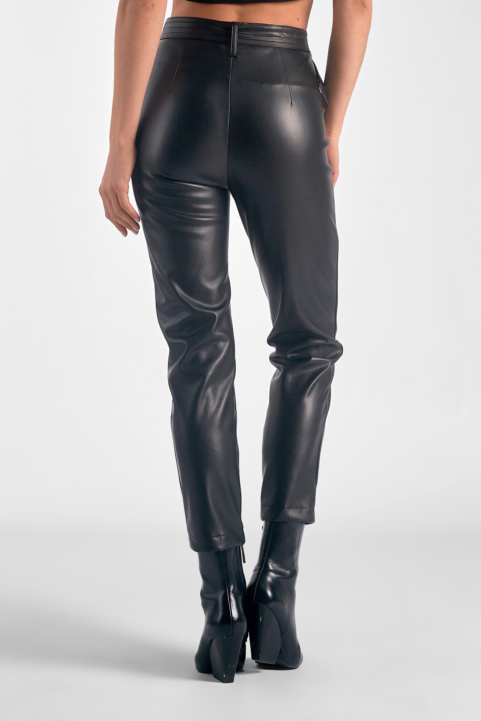 Working It Faux Leather Straight Leg Pants Product Image