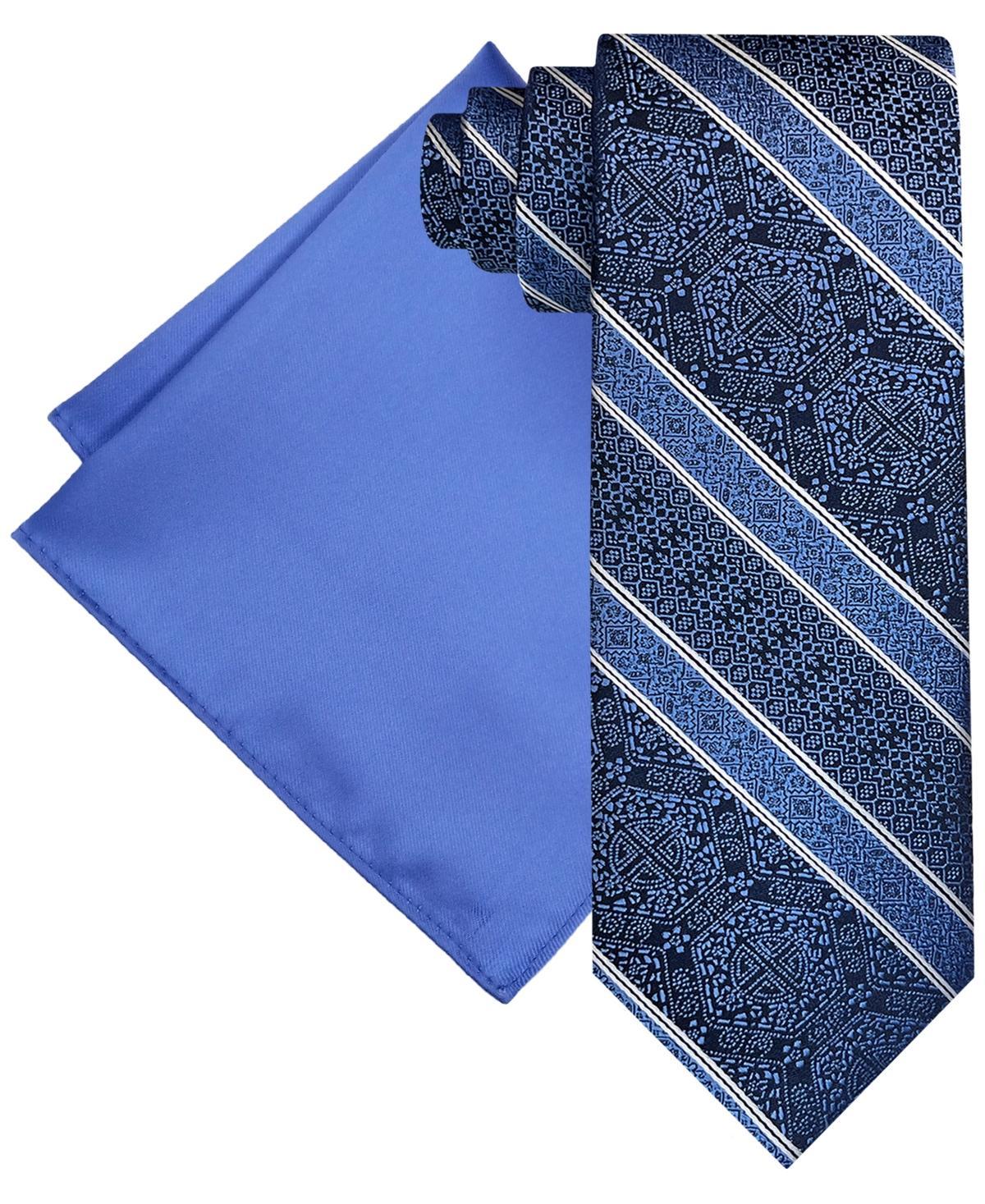 Steve Harvey Mens Tapestry Stripe Tie & Pocket Square Set Product Image