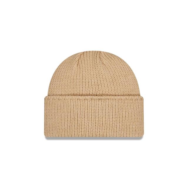 New Era Beige Wide Cuff Knit Beanie Male Product Image