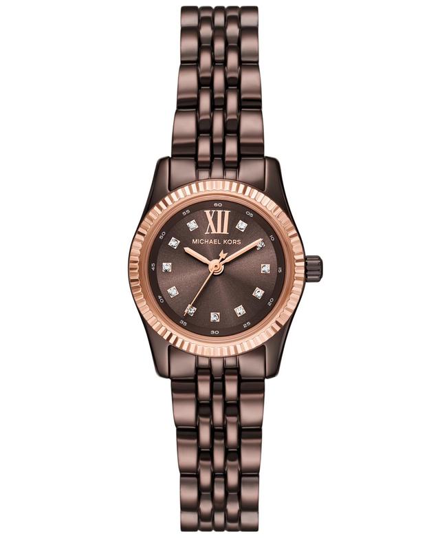 Michael Kors Womens Lexington Three-Hand Chocolate Stainless Steel Watch 26mm - Chocolate Product Image