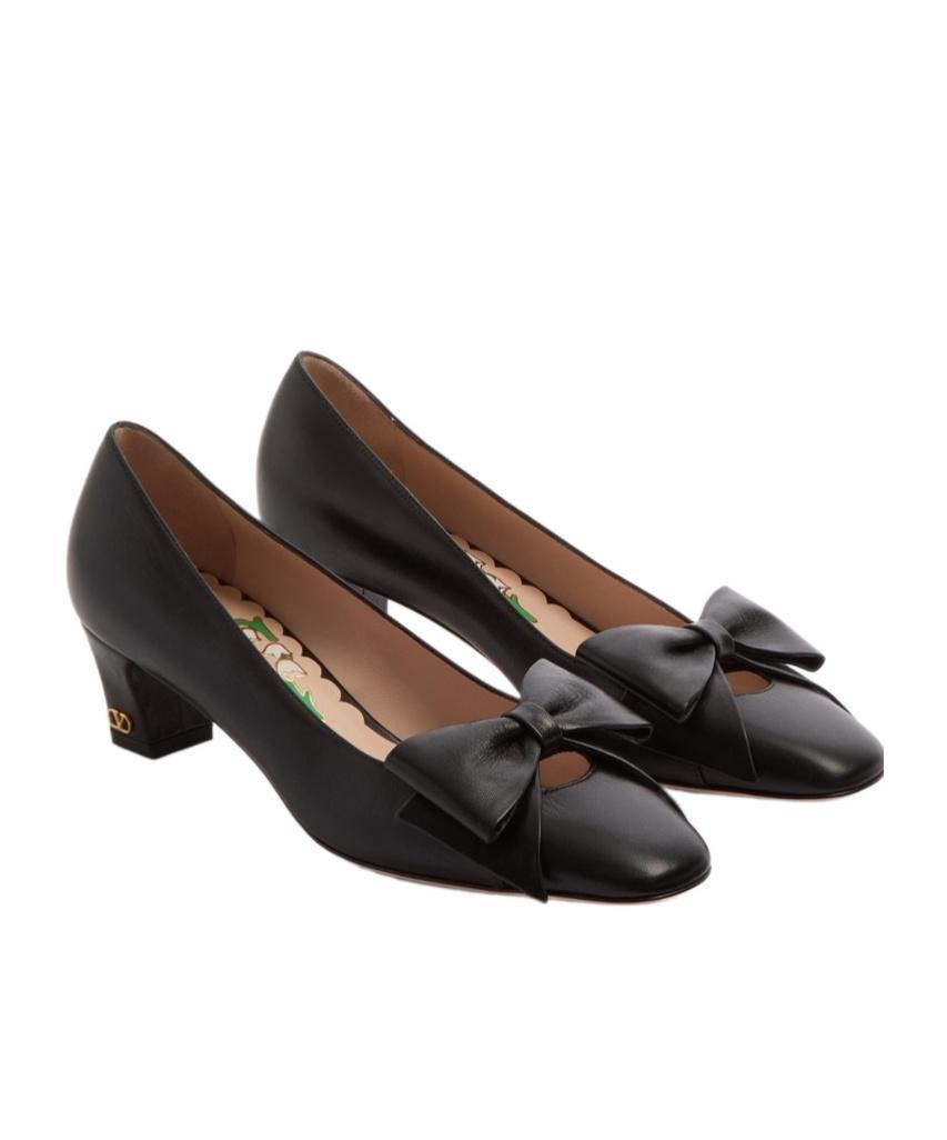 VALENTINO GARAVANI Bowow Pump In Kidskin 45mm Woman Black 42 Product Image