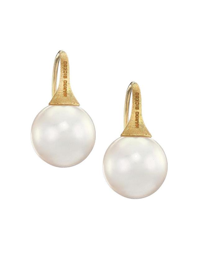 Womens 18K Yellow Gold & Cultured Freshwater Pearl Drop Earrings Product Image