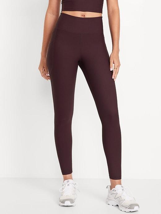 High-Waisted PowerSoft Ribbed Leggings Product Image