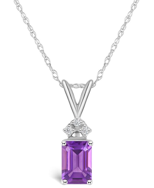 Amethyst (1 ct. t.w.) and Diamond Accent Pendant Necklace in 14K Yellow Gold or 14K White Gold Product Image