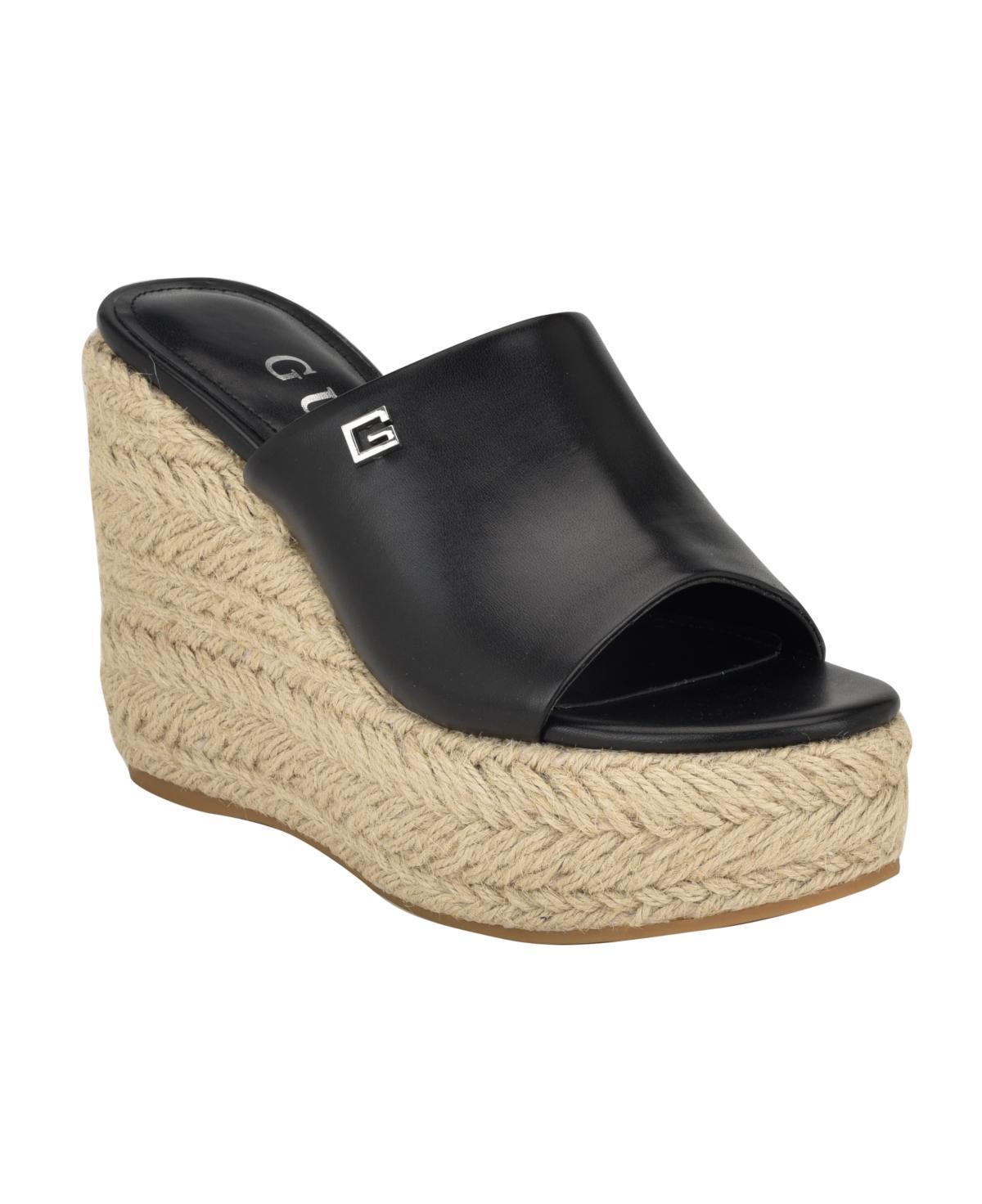 Guess Womens Evba Jute Wrapped Slip on Wedge Espadrilles Product Image