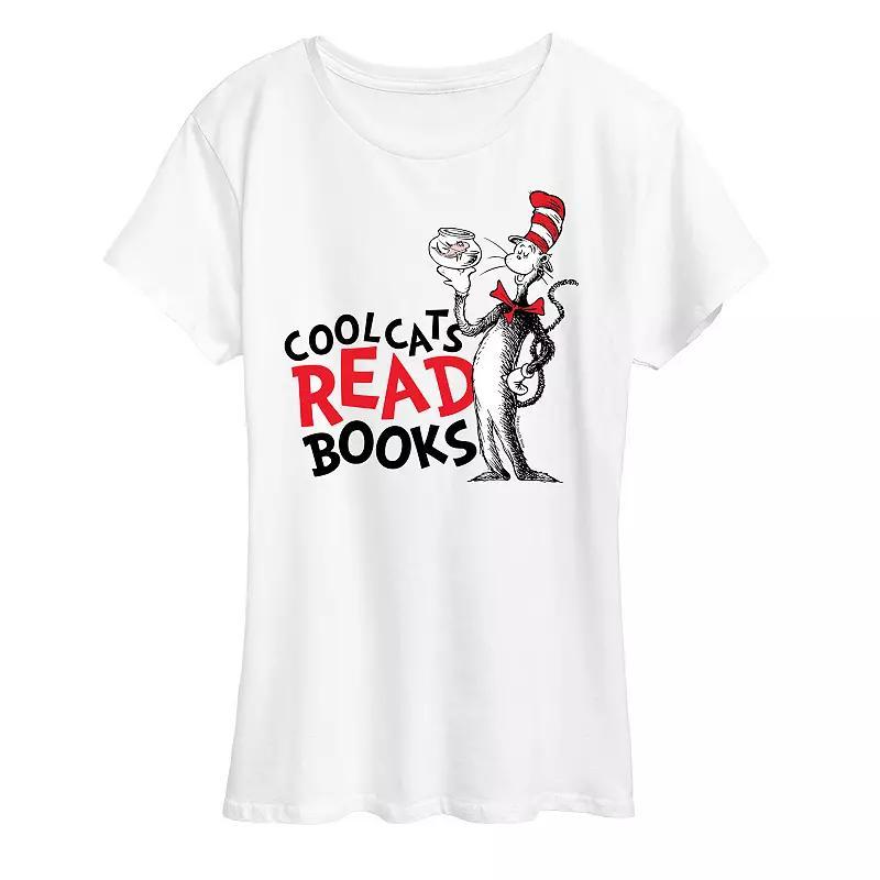 Womens Dr. Seuss Cool Cats Read Books Graphic Tee Product Image