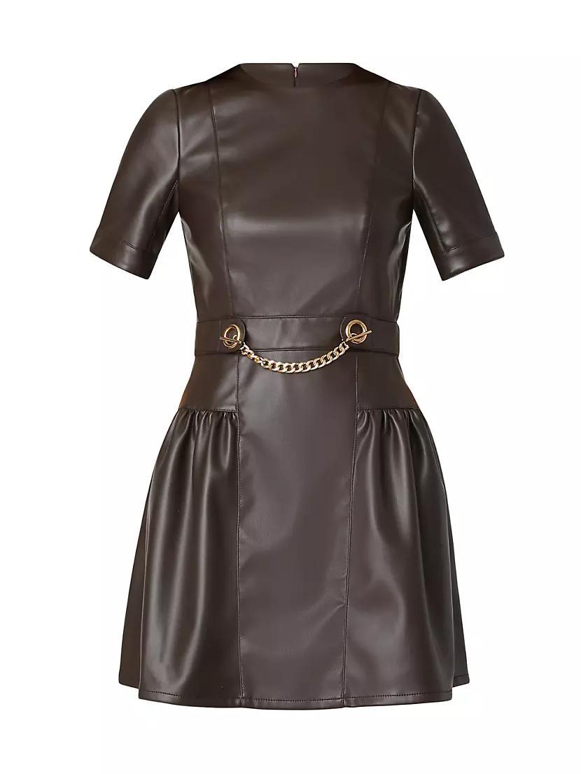 Emilia Faux-Leather Chainlink Minidress Product Image