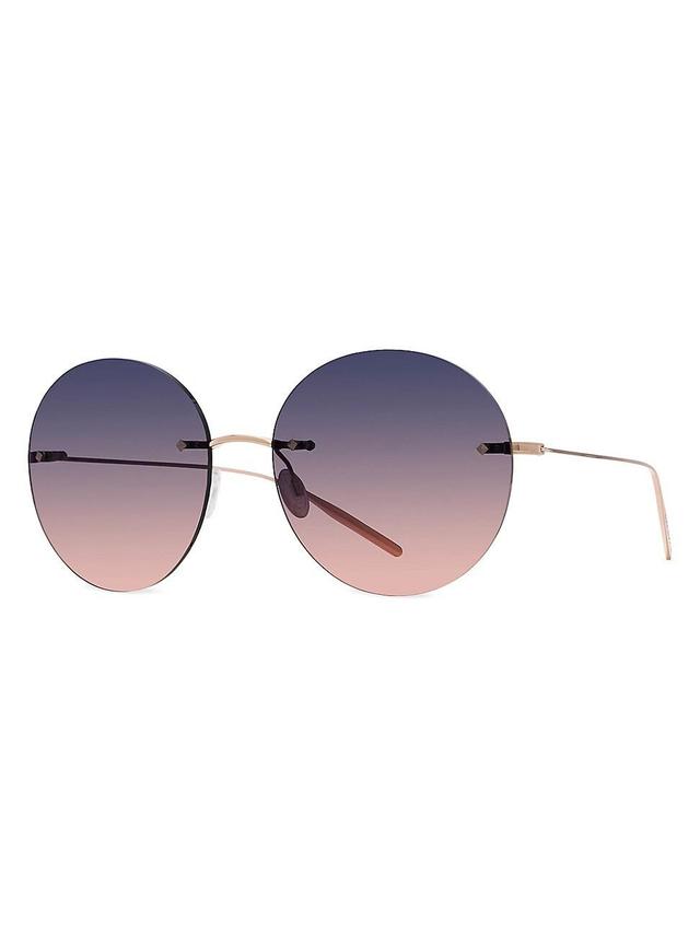 Womens Rimless Rigby 60MM Round Sunglasses Product Image