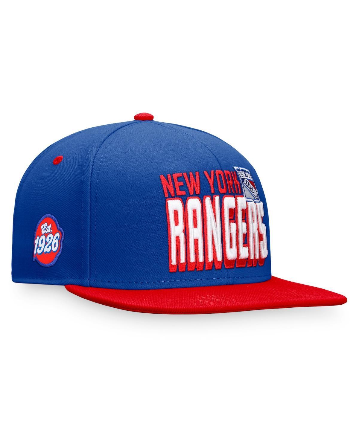 Mens Fanatics Branded Royal/Red New York Rangers Heritage Retro Two-Tone Snapback Hat Product Image