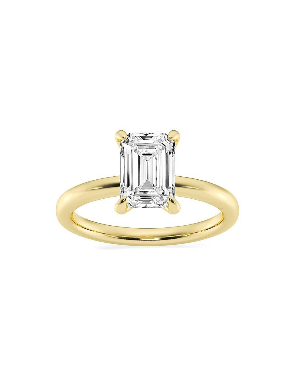 Womens 14K Yellow Gold & Emerald-Cut Lab-Grown Diamond Solitaire Ring/0.50-5.00 TCW Product Image