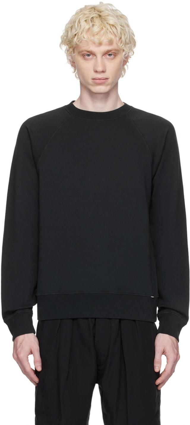 TOM FORD Garment-dyed Crew-neck Sweatshirt In Black Product Image