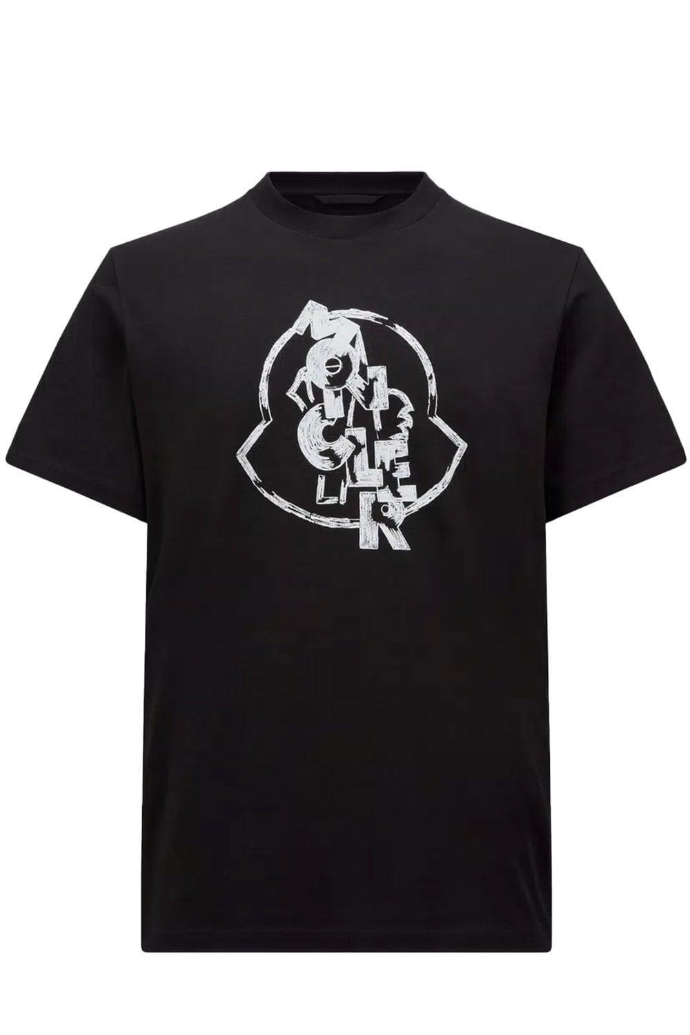 MONCLER Text Branding Cotton T Shirt In Various Product Image