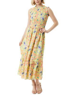 Jessica Simpson Womens Mira Floral-Print Smocked Maxi Dress Product Image