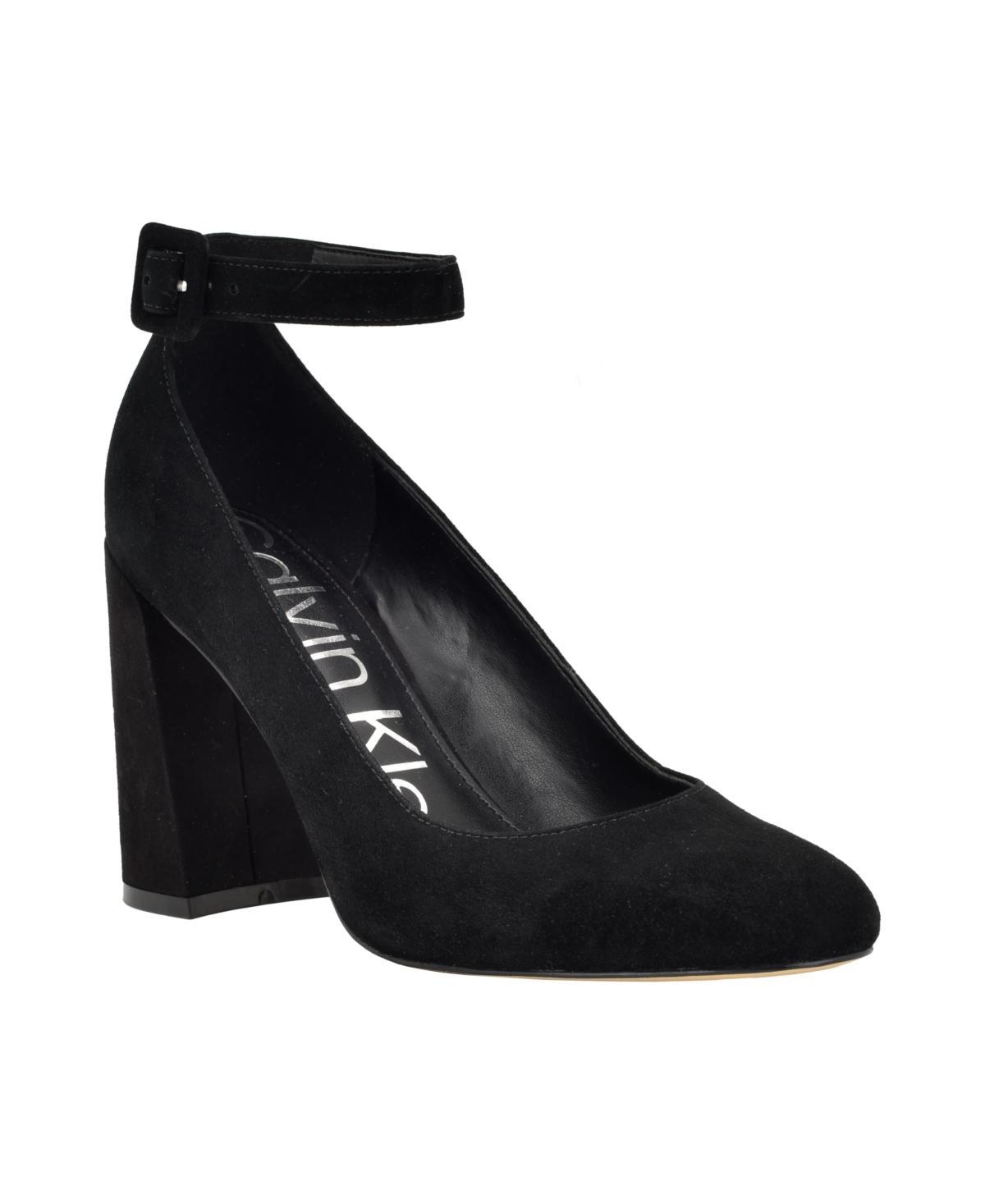 Calvin Klein Womens Fionna Ankle Strap Block Heel Pumps Product Image