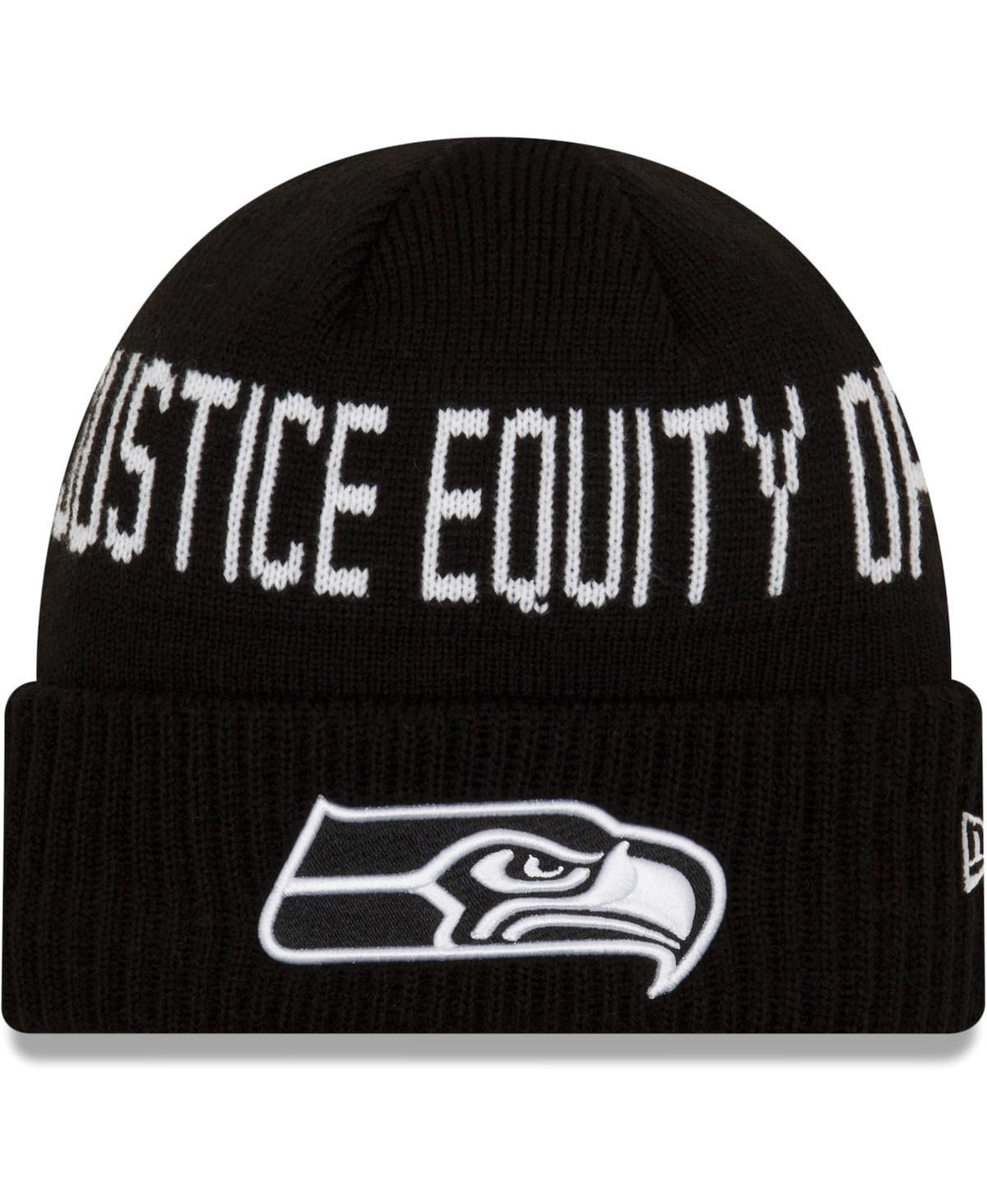 Youth New Era Black Seattle Seahawks Social Justice Cuffed Knit Hat Product Image