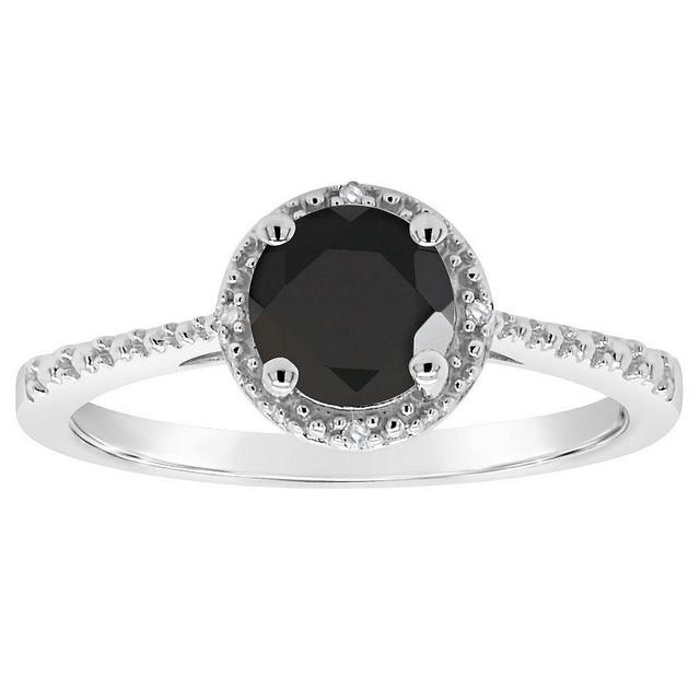 Cultured Freshwater Pearl & Diamond Accent Ring in Sterling Silver (Also Turquoise, & Labradorite ) - Onyx Product Image