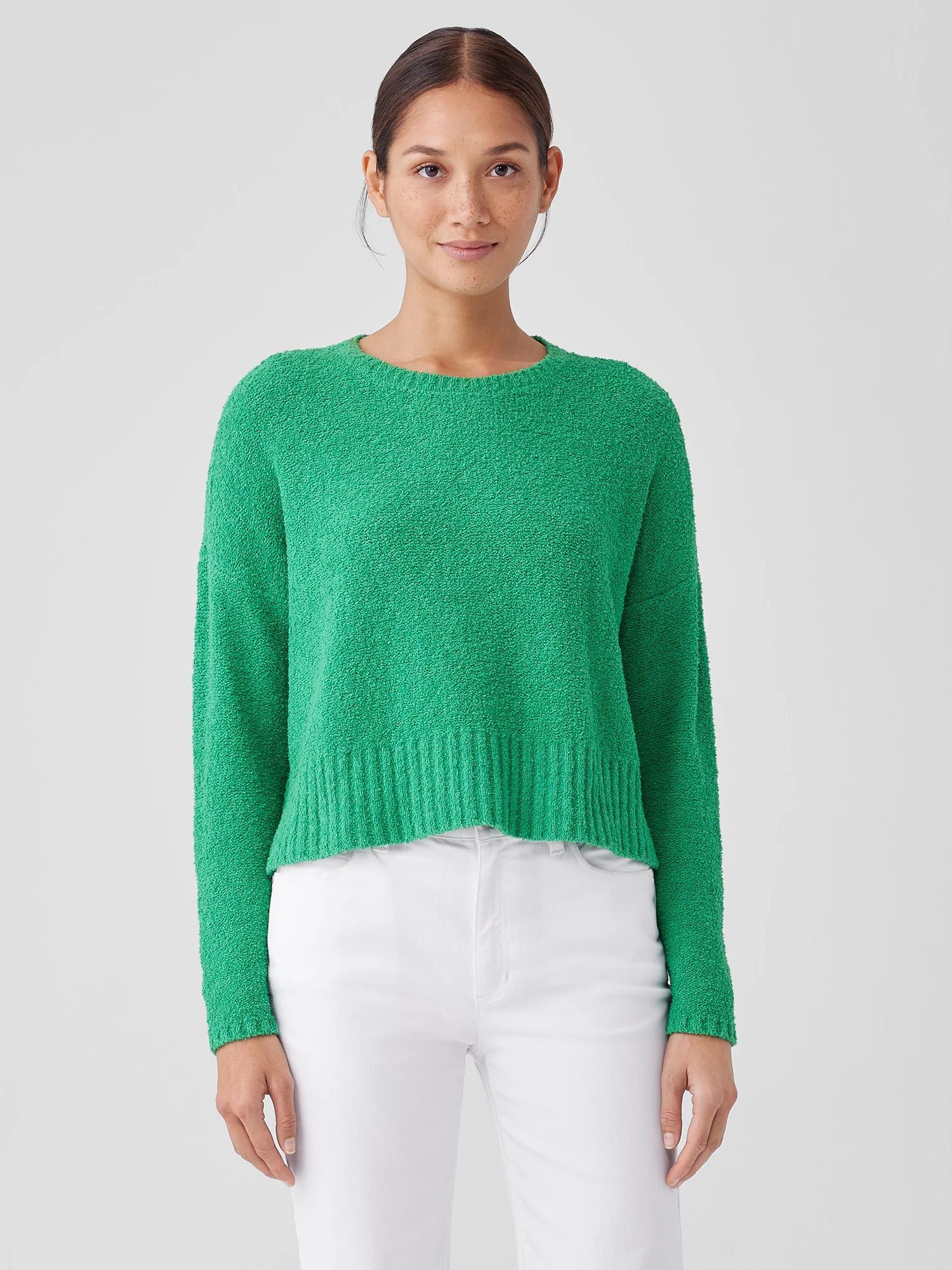 EILEEN FISHER Cotton Fluff Crew Neck Topfemale Product Image