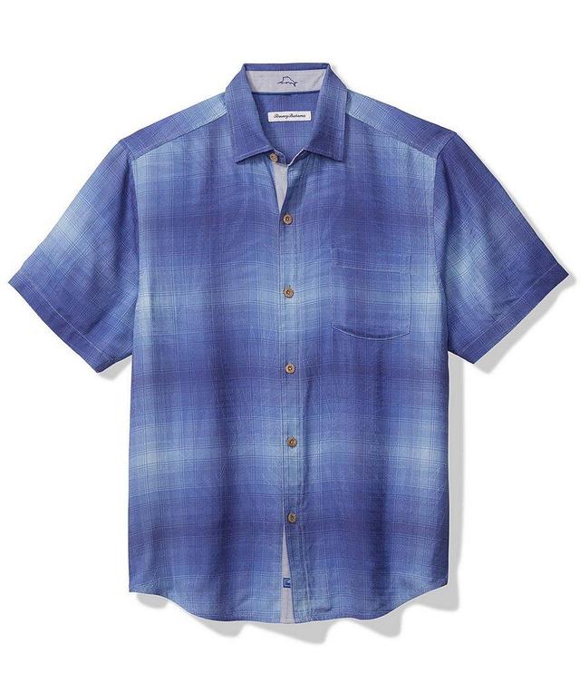 Tommy Bahama Big & Tall Madera Ombre Plaid Short Sleeve Woven Shirt Product Image