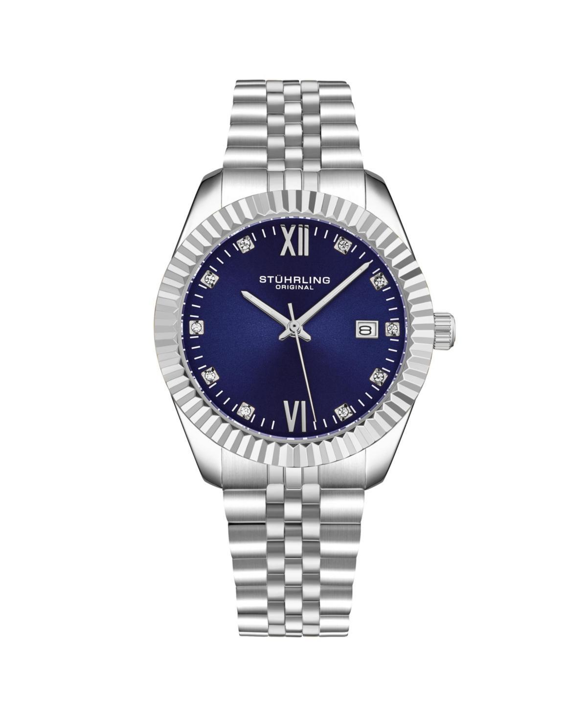 Stuhrling Womens Symphony Silver-tone Stainless Steel , Blue Dial , 45mm Round Watch Product Image