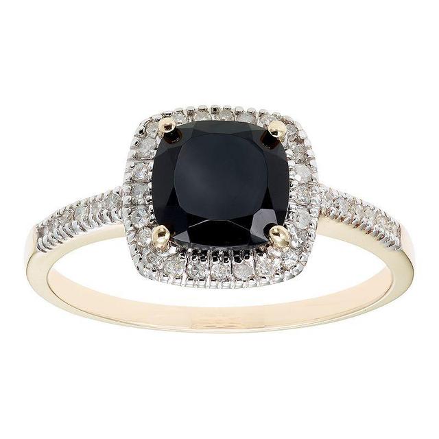 Onyx 10K Gold & 1/5 Carat T.W. Diamond Frame Ring, Womens Yellow Product Image