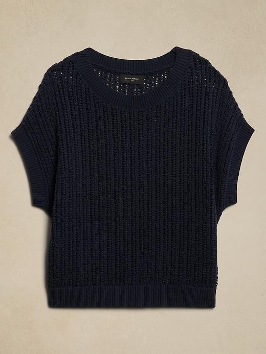 Boat-Neck Open-Stitch Sweater Product Image