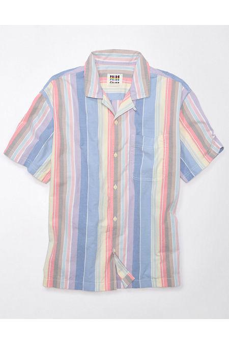 AE Pride Striped Button-Up Poolside Shirt Men's Product Image