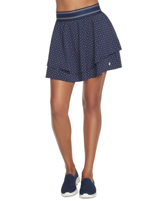 Skechers Womens Mini-Dot-Print Layered Pull-On Golf Skort - Navy Product Image