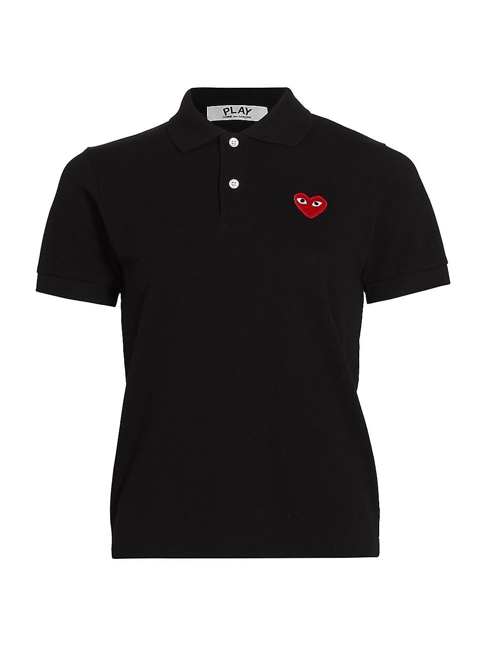 Womens Heart Cotton Polo Shirt Product Image