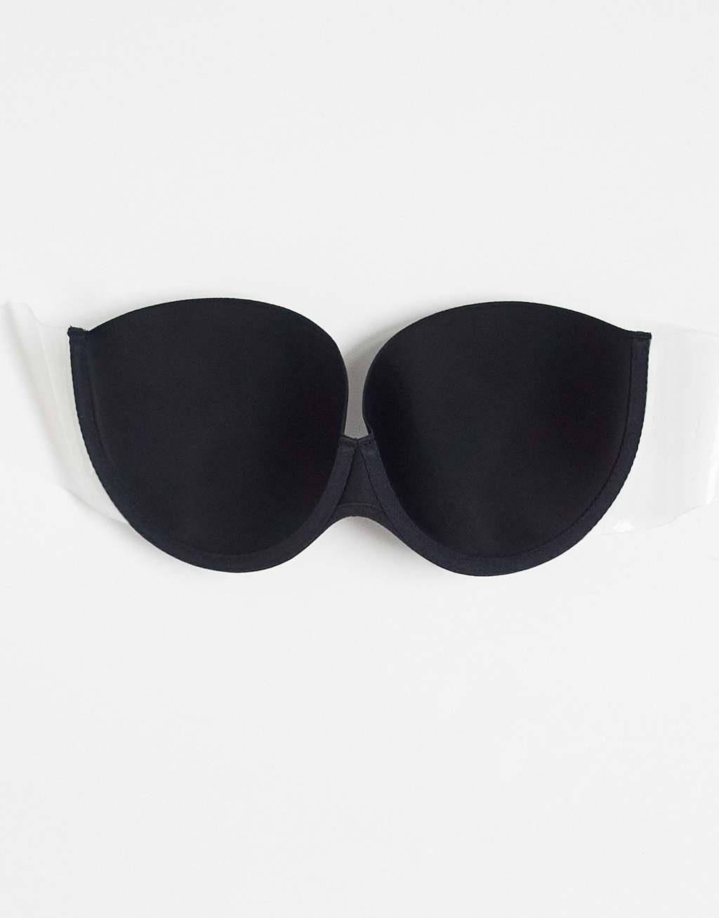 ASOS DESIGN molded strapless backless bra with stick on wing in black Product Image