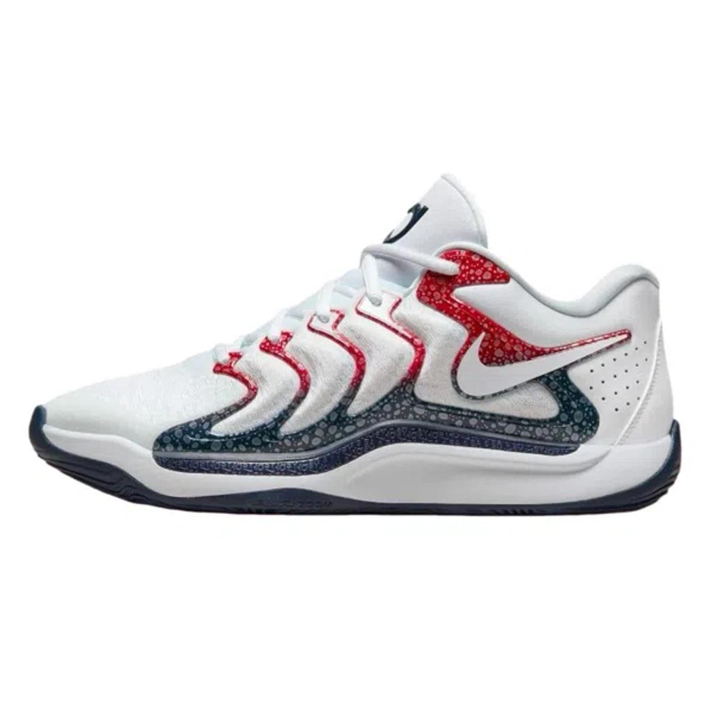 NIKE Kd17 White/obsidian-university Red Fj9487-101 Men's In White/navy/red Product Image