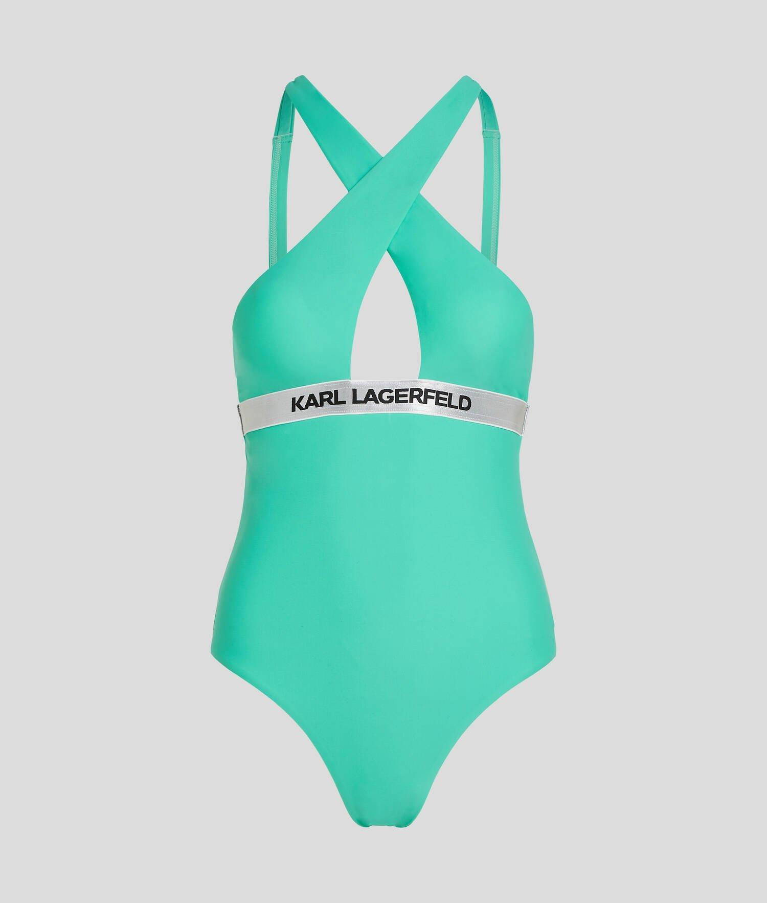 KARL LOGO HALTER SWIMSUIT Product Image