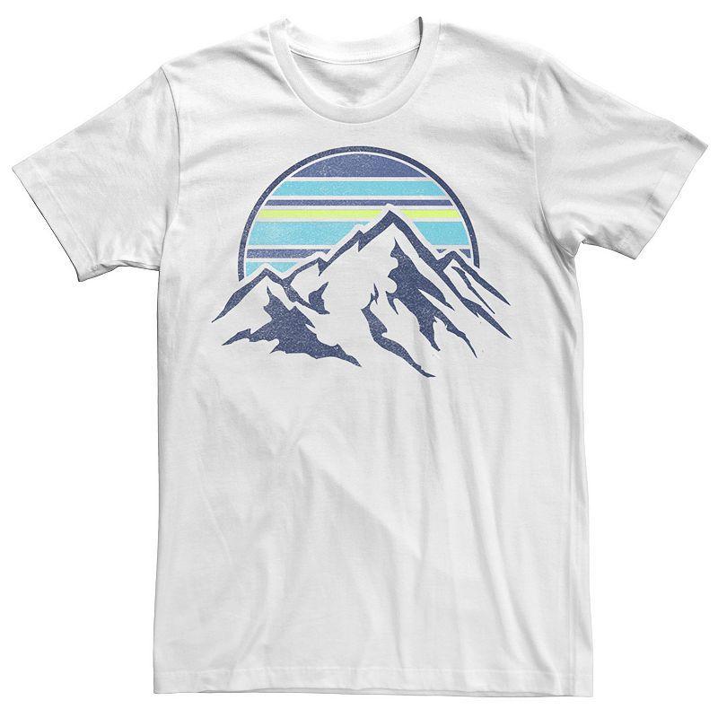 Mens Trendy Sunset Mountain Range Pocket Tee White Product Image