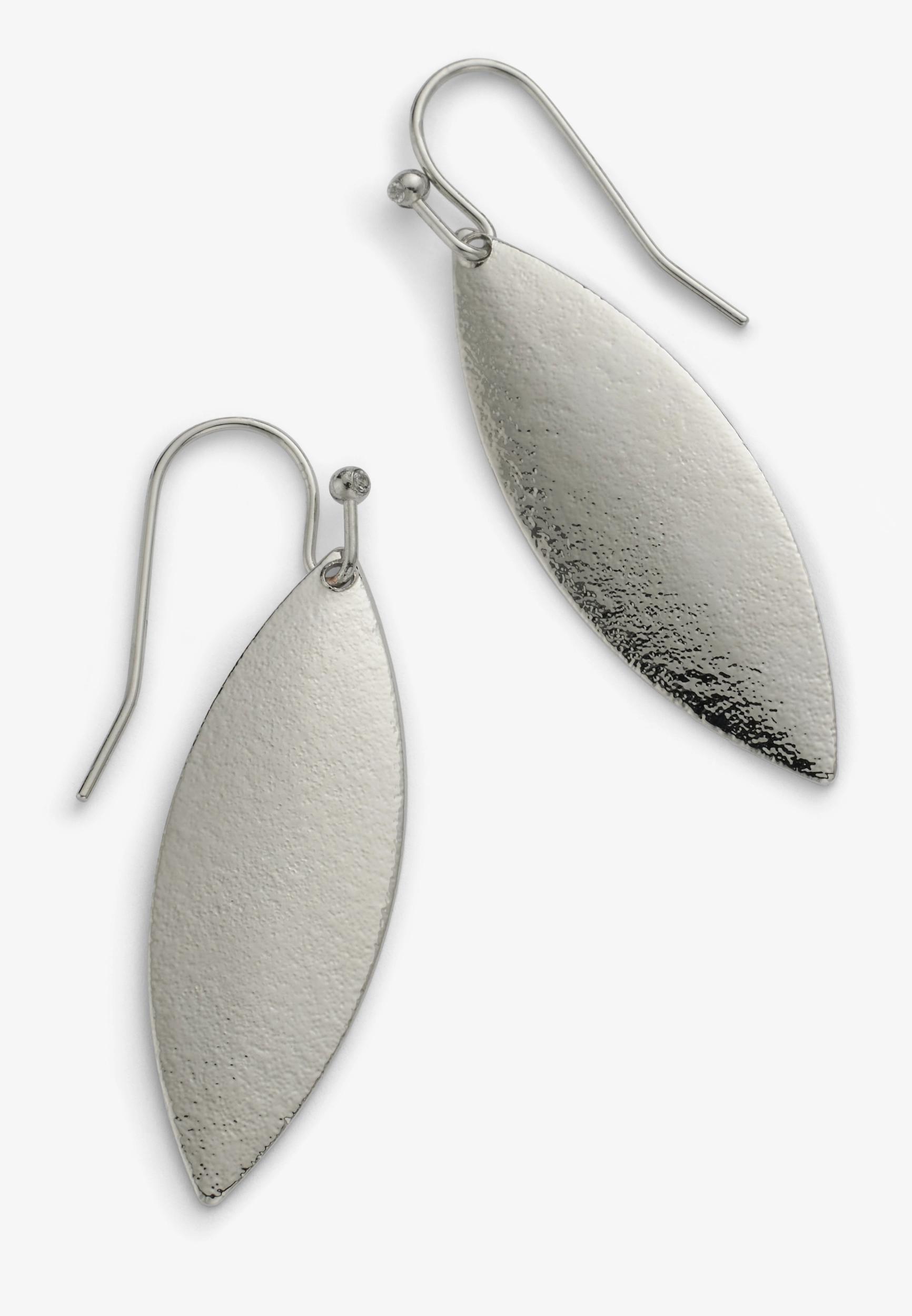 Silver Oblong Drop Earrings product image