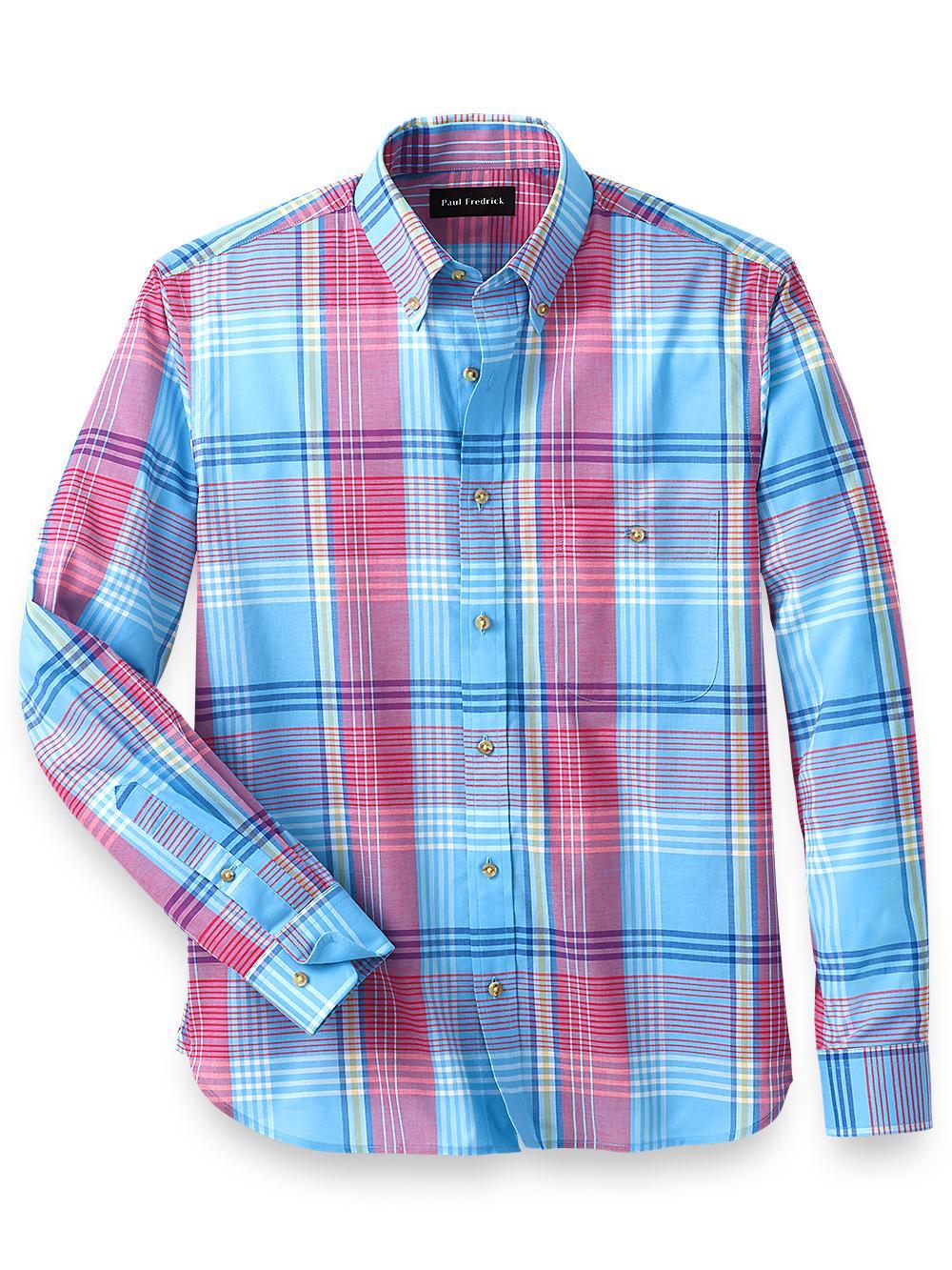 Cotton Madras Plaid Casual Shirt Product Image