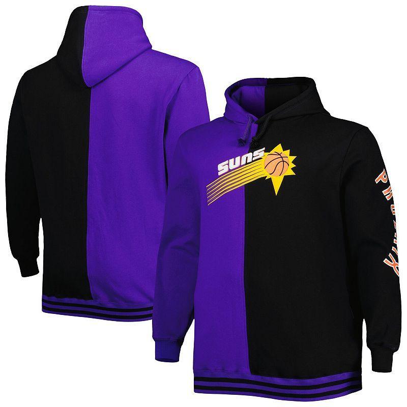 Mens Mitchell & Ness Purple/Black Phoenix Suns Big & Tall Hardwood Classics Split Pullover Hoodie Product Image