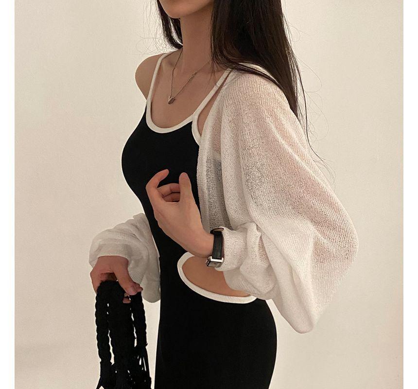 Open Front Sheer Shrug Cardigan Product Image