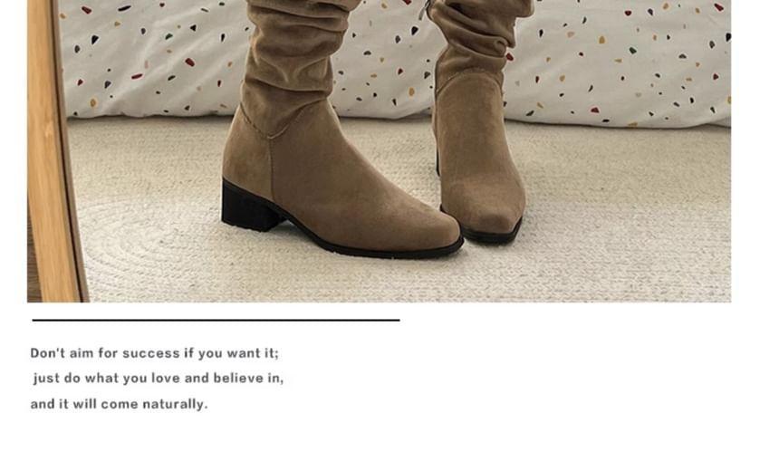 Block Heel Plain Tall Boots Product Image