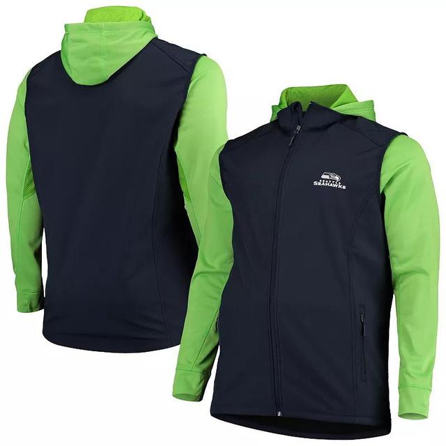 Mens Dunbrooke College /Neon Green Seattle Seahawks Big & Tall Alpha Full-Zip Hoodie Jacket Blue Product Image