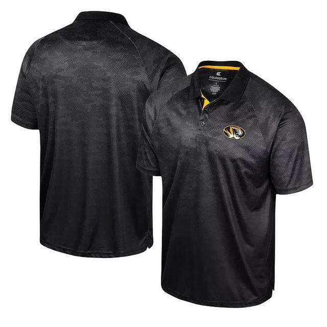 Mens Colosseum Black Missouri Tigers Honeycomb Raglan Polo, Size: Small Product Image