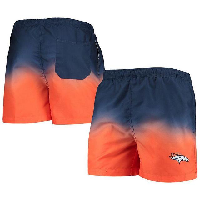 Mens FOCO Denver Broncos Dip-Dye Swim Shorts Blue Product Image