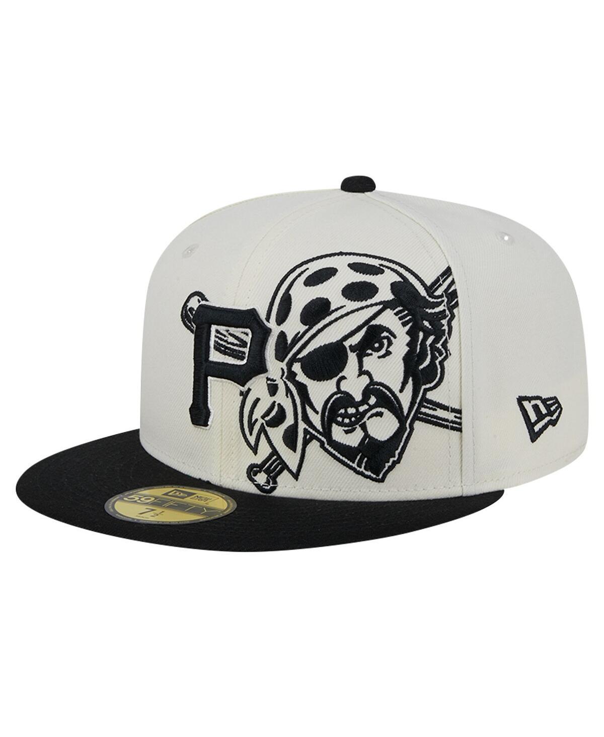 New Era Mens Cream Pittsburgh Pirates Lonestar 59FIFTY Fitted Hat - Cream, Black Product Image