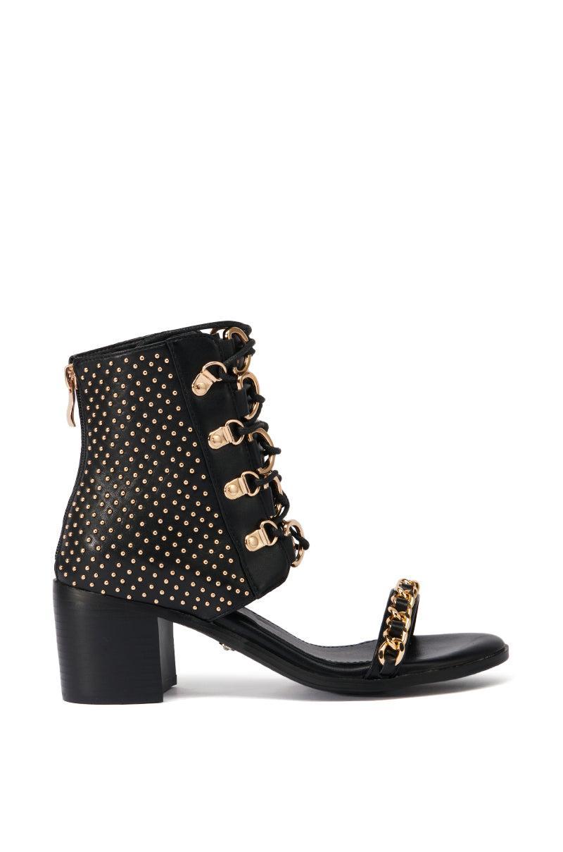 AZALEA WANG IZABELLA BLACK OPEN TOE SANDAL BOOTIE Product Image