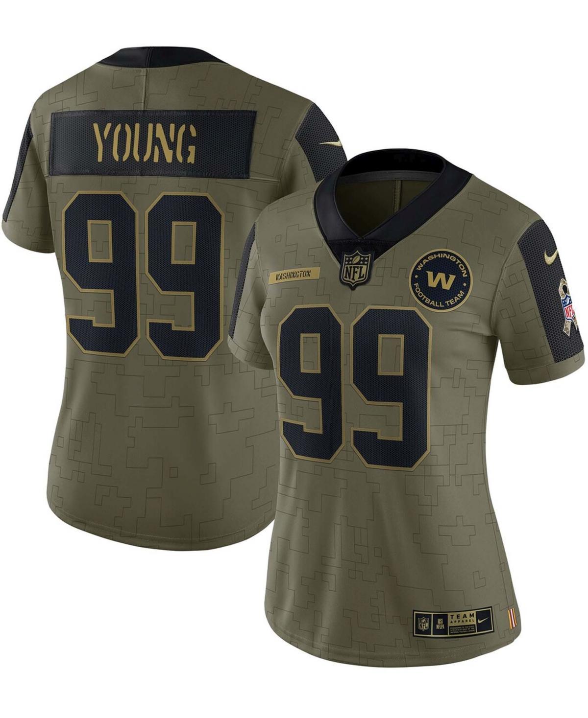 Womens Chase Young Olive Washington Football Team 2021 Salute To Service Limited Player Jersey - Olive Product Image