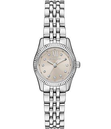 Michael Kors Womens Lexington Three-Hand Crystal Dial Stainless Steel Bracelet Watch Product Image